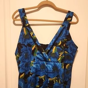 NY&C Vneck floral slit dress